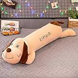 YQkasj 抱き枕 いぬ 肌触り 柔らかい ぬいぐるみ ブラウン だきまくら クッション 大きいサイズ 犬 添い寝枕 横向き寝 もちもち ふわふわ 柔らか 可愛い プレゼント用 洗える へ 彼女へ 130cm お歳暮 ギフト 多機能 抱きまくら