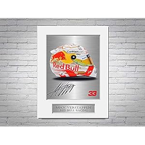 LJW Max Verstappen Red Bull Racing F1 Formule 1 2021 Helm gesigneerd Foto Display Mount A4