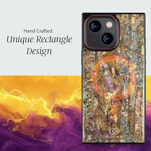 Image of COCOMII Rectangle for iPhone 15 Case, Eclipse Abalone Shell