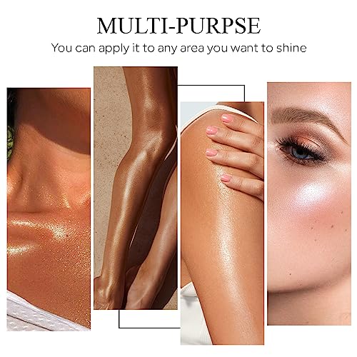 KYDA Body Luminizer, Waterproof Moisturizing and Glow Illuminator For Face & Body, Radiance All In One Makeup, Body Highlighter, 1 Fl.Oz, Rose Gold - Image 6