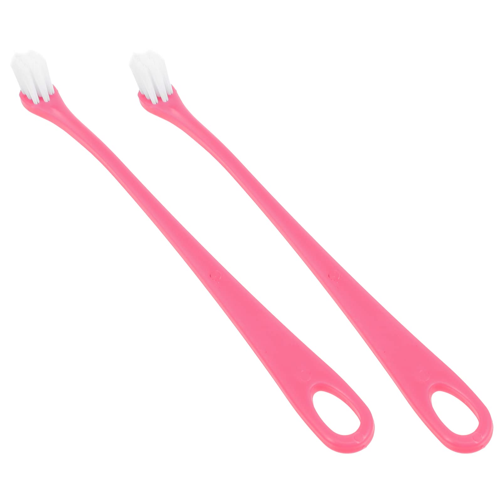 Happyyami 2Pcs Soft Bristle Pet Toothbrushes for Cats and Ergonomic Design for Comfortable Grip Gentle Oral Care Portable Cleaning Supplies for Pets