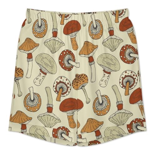 DZUAIKIT Fantasy Magic Psychedelic Mushrooms Mens Short Sleeve Pajama Set Satin Silk Sleepwear 2 Piece Pjs Loungewear4