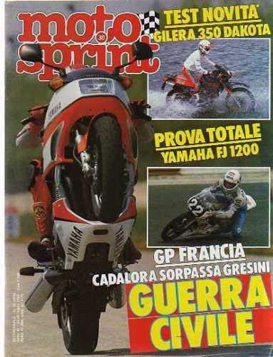  Motosprint 30 Luglio 1986 Yamaha FJ 1200, Gilera 350 Dakota, Cadalora