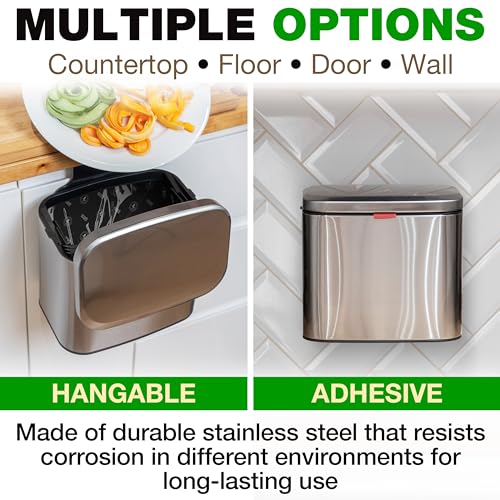Eparé EPKA19 Kitchen Compost Bin Countertop - 1 Gallon Odorless Small Stainless Steel Composting Bin thumb #4