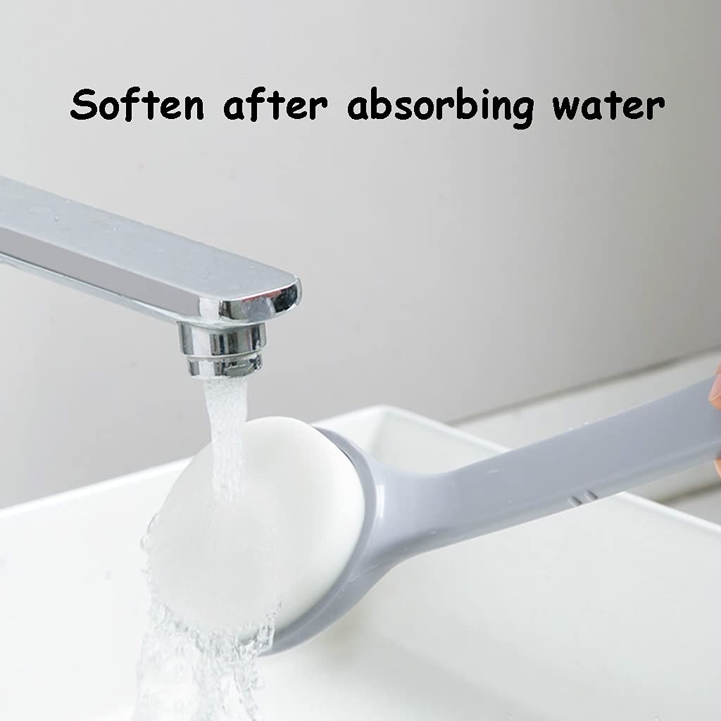 Cepillo para la Espalda para el baño Cepillo para Frotar la Espalda con Esponja Suave de PVA, Cepillo para la Piel con Mango Antideslizante de PP, Las Personas Mayores limpian Sus cuerpos c