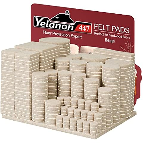 Felt Furniture Pads -447 Pcs Furniture Pads Self Adhesive, Cuttable Felt Chair Pads, Anti Scratch Floor Protectors for Furniture Feet Chair Legs, Furniture Felt Pads for Hardwoods Floors,Beige Cover