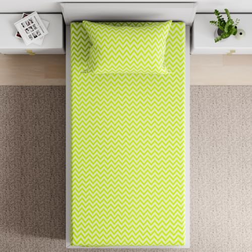Image of Wakefit 100% Cotton 160 TC Fitted Bedsheet with 1 Pillow Cover | Amelia Single, 72 inch x 36 inch, Amelia | 1.83m x 91cm