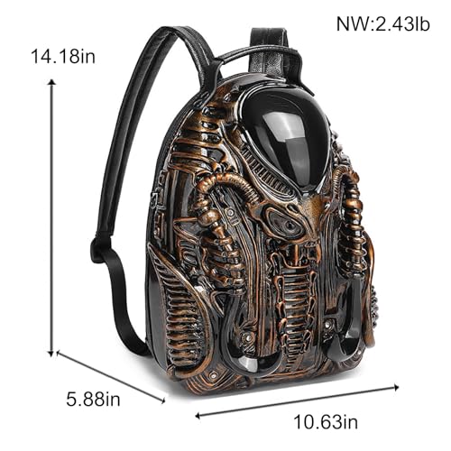 Image of Xenomorph Alien Backpack Shoulder Bag for Men Women | PVC material, Detachable straps, Cyberpunk dark aesthetic, Roomy fit, Ideal for cosplay, festivals, Halloween & daily.