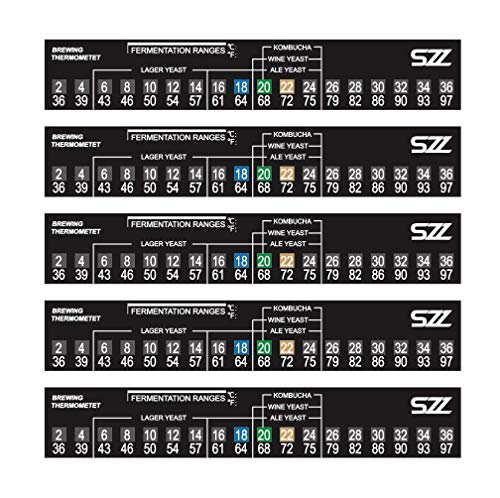 5 unidades de termómetro para cerveza casera de 2 a 36 C de temperatura del vino