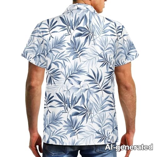 Image of Hawaii Matching Couple Outfits Husband and Wife Clothing Fashionable Mens Casual Shirts Hawaii Dress with Soft Fabric