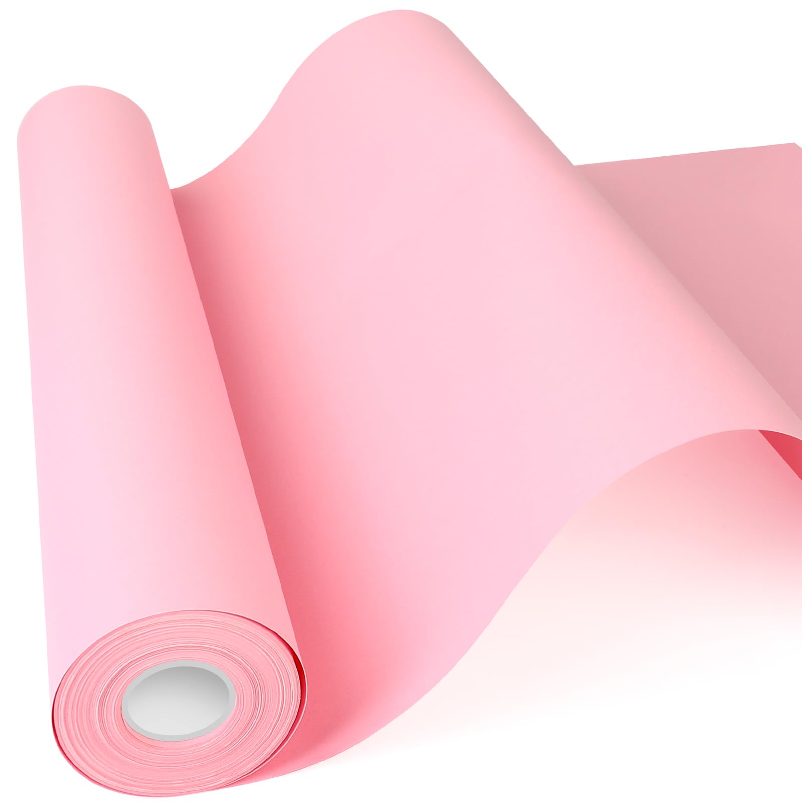 Pink Wrapping Paper, 15"x900" Solid Color Light Pink Art Craft Poster Bulletin Board Decorative Paper for Mother's Day Birthday Valentines Wedding, Bouquet Flower Gift Wrap for Women 80GSM 55LB