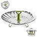 Vaporera de Acero Inoxidable Cesta Vaporera Plegable de Acero Inoxidable,Steamer Cesta Plegable para una Cocina al Vapor con mango extraíble y patas antideslizantes para cocinar al vapor