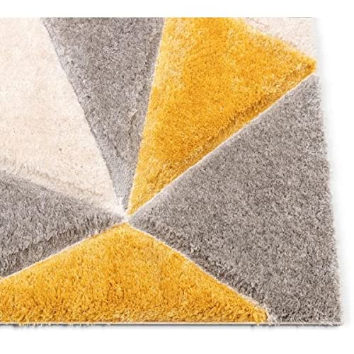 Image of Shaggy Super Soft Carpet for Home & Living Room Size - 5 X 8 Ft (Yellow Grey 2)