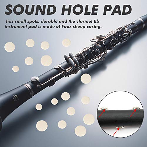 better18 Clarinet Instrument Accessories Replacement Kits with with 10 Pieces Clarinet Neck Joint Cork and 17 Pieces Clarinet Pads Bb Clarinet Woodwind Instrument Pads 27Pcs