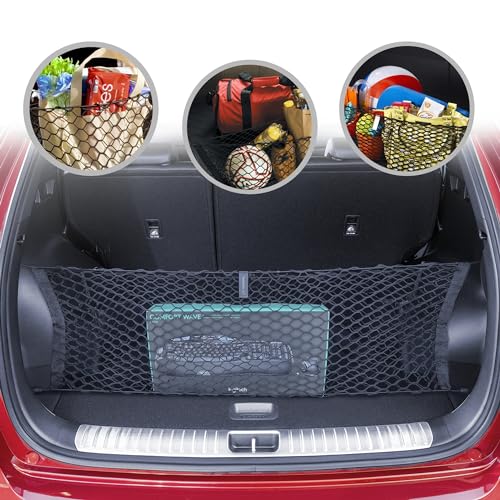 Envelope Style Automotive Elastic Trunk Mesh Cargo Net for Kia Sportage LX EX SX X-Line 2023-2026 - Premium Trunk Organizer and Storage - Luggage Net - Best Car Organizer for Kia Sportage