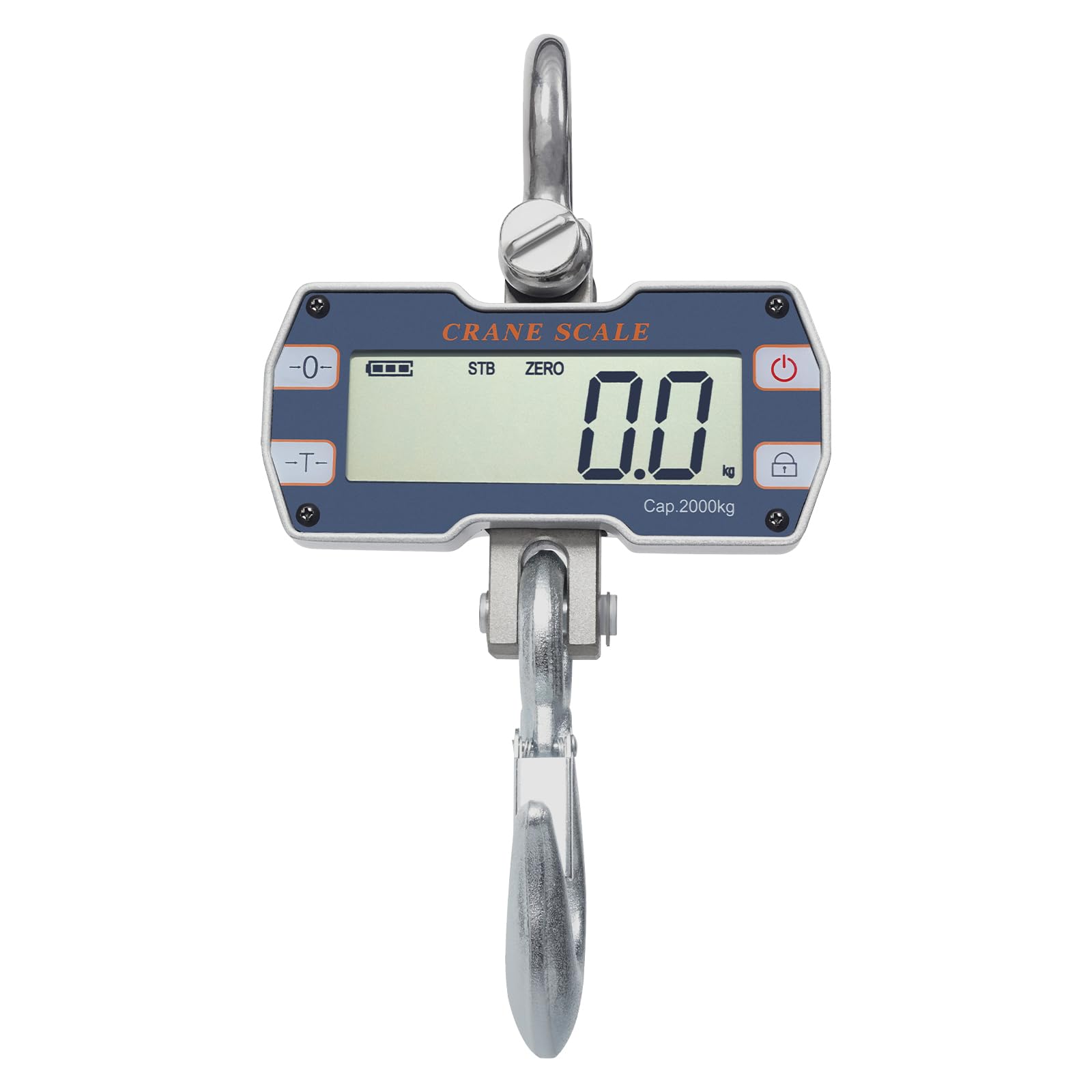 Digital Crane Scale 4400lb, Industrial Digital Hanging Scale with LCD Display Screen, High Accuracy, Heavy Duty Crane Scale for Construction Site Farm Hunting Fishing Outdoor Work (Grey)