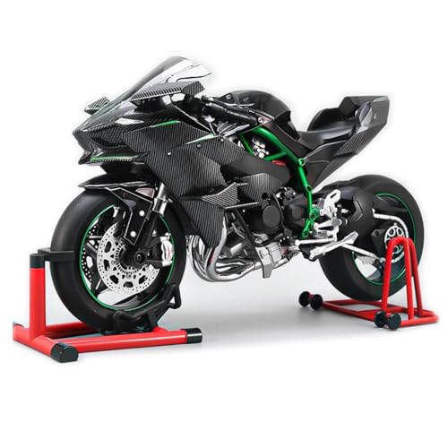 HTLNUZD Moto H2R en alliage moulé sous pression à l'échelle 1/6 avec fonctions son et lumière - Finition peinture haute brillance - Pneus en caoutchouc -...