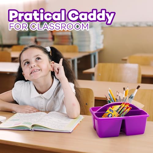 Rainbow Classroom Caddy Set of 6 - Colorful Supply Organizers - Image 3