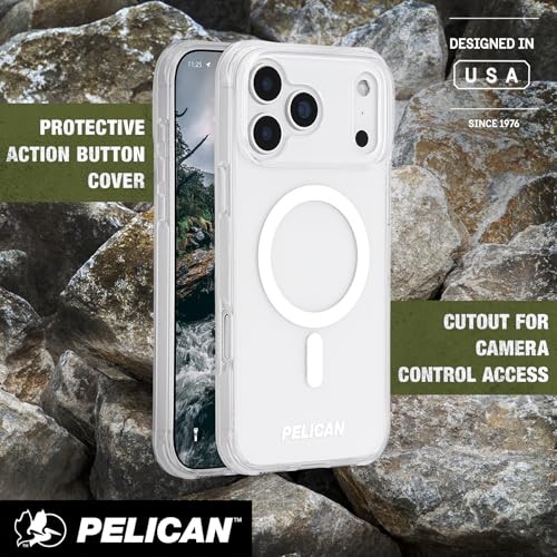 Image of Pelican Ranger iPhone 17 Pro Max Case - Compatible with MagSafe - Clear | Rugged Magnetic Phone Case with 14ft Military-Grade Drop Protection - Heavy Duty Phone Cover for iPhone 17 Pro Max