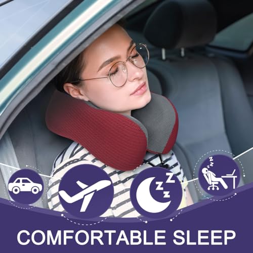 image for napfun Neck Pillow for Traveling, Upgraded Travel Neck Pillow for Airp