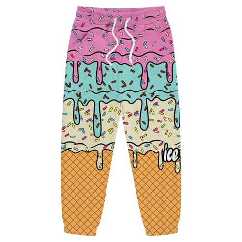 Boys Ice Cream Sweatpants Lightweight Y2k Baggy Baseball Pants Elastic Waist Joggers with Pockets Cute Preppy Clothes3