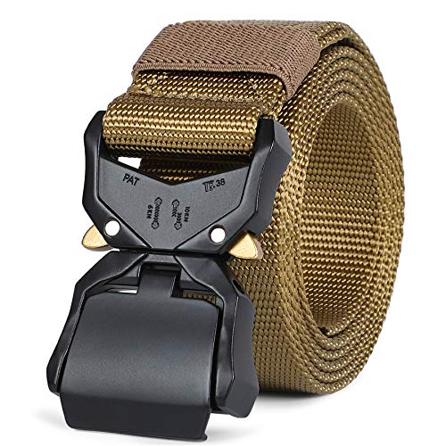 Tactical Belt, Military Hiking Rigger Nylon Web Work Belt with Heavy Duty Quick Release Buckle