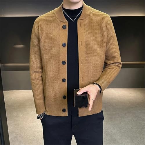 Men Solid Color Casual Single Breasted Outerwear Long Sleeve Knitted Sweater Spring Autumn Knit Cardigan4