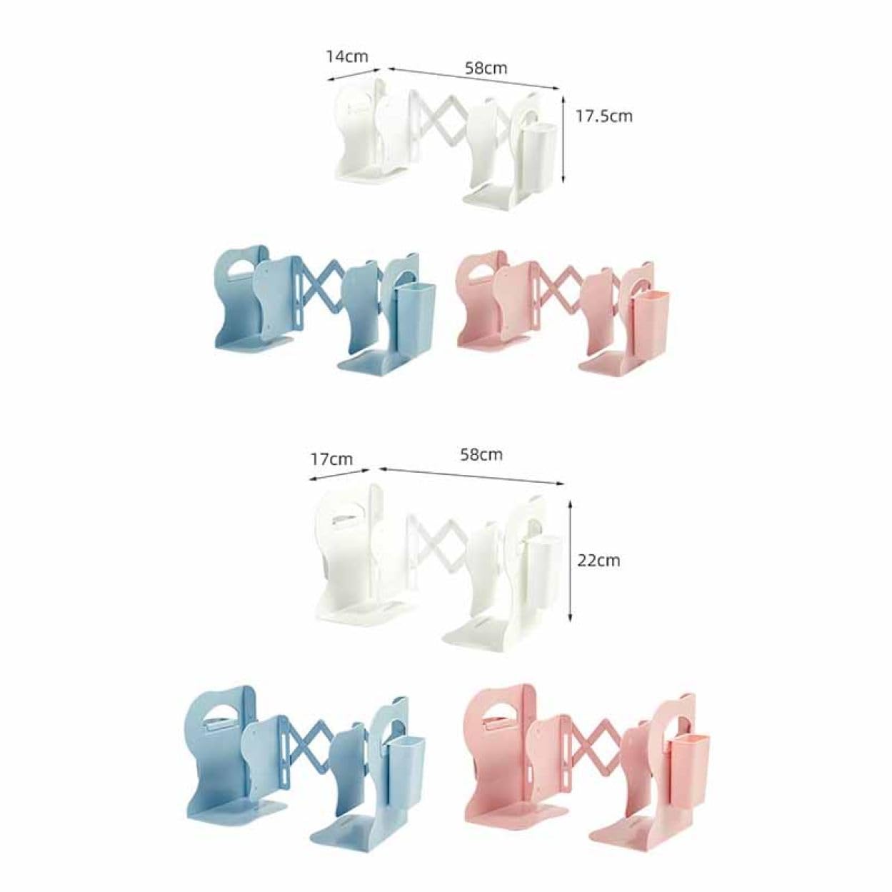 Amazon.co.jp: MJKQ9 ホワイト 伸縮自由自在ブックスタンド ブック