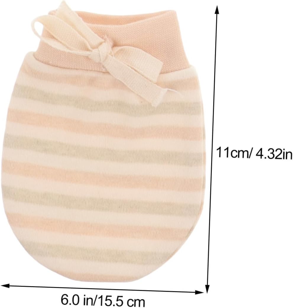 CALLARON 4pairs Cotton Mittens No-scratch Boy Girl Mitts for Newborn Girls Adjustable and Skin-friendly Accessories Includes Patterns