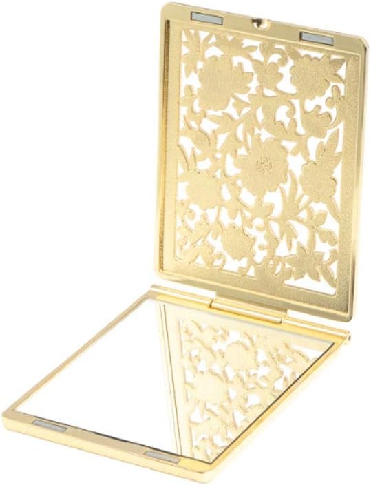Vanity Makeup Mirror Can Take The Foldable Makeup Mirror with You The High-Definition Bedroom Makeup Mirror is Suitable Gift for Ladies (Golden) Table Desk Mirror