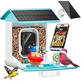 BROAIMX Smart Bird Feeder with Camera-AI Identify 11,000+ Species, 2K HD Auto Capture Birds Video & 64G TF Card, Solar-Powered Wireless Outdoor Design, Birdhouse with Built-in Two-Way Microphone