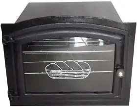Forno Ferro Fundido Porta Vidro Fogão A Lenha 48x35x30cm P