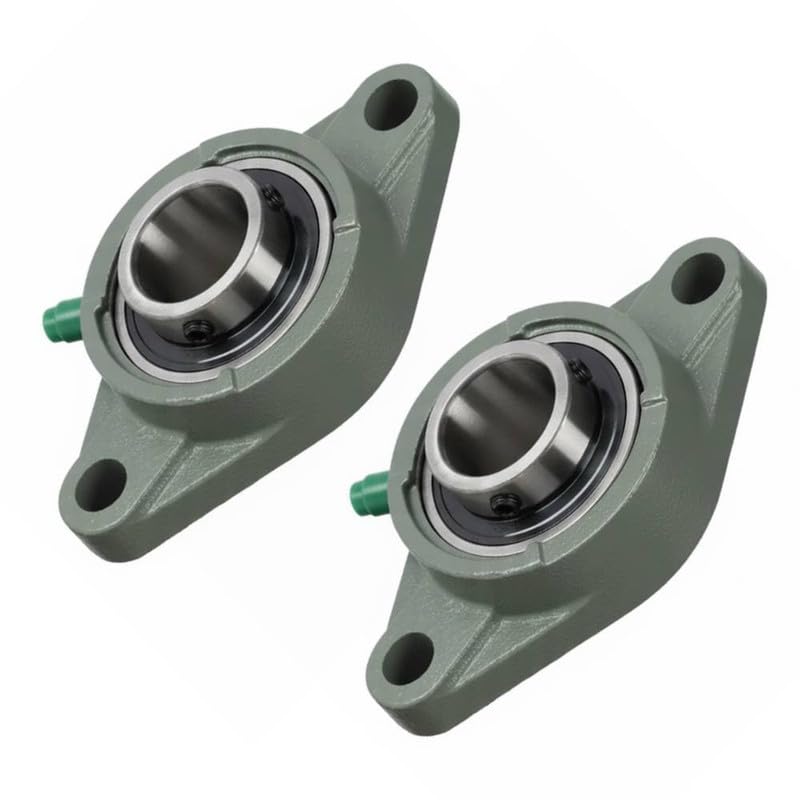 UCFL205-15 (15/16") Bore 2-Bolt Square Flange Bearing Unit, Self-Aligning Mounted Bearing, Cast Iron Housing, Set Screw Lock