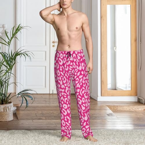 VOSERY Mens Pajama Pants - Fashion Leopard Pink Print Pjs Sleep Bottoms for Mens Lounge Pants with Pockets3