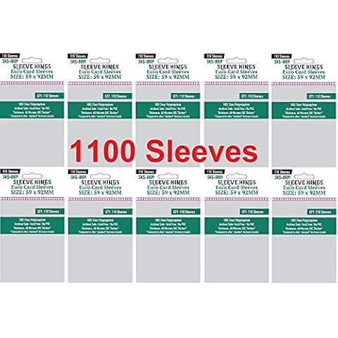 Sleeve Kings Euro Card Sleeves 59 X 92 mm (10x110 Pack, 1100 Sleeves) Cover