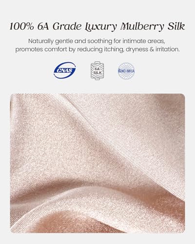Image of 22 Momme 100% Mulberry Silk Underwear, Silk Satin Classic Bikini Panties for Women, Ultra Breathable Hipster