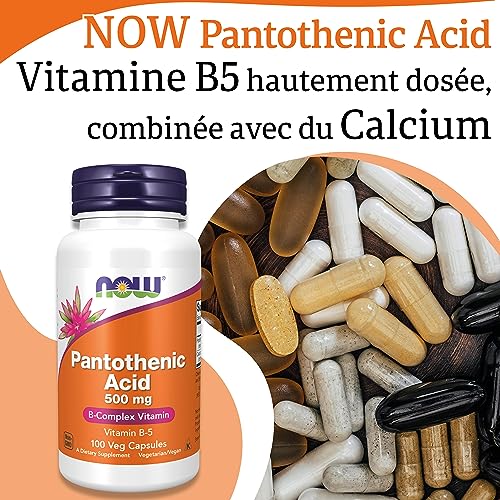 Now Foods, Pantothenic Acid (Acide Pantothénique), 500 mg, 100 Gélules végétaliennes, Testé en Laboratoire, Vitamine B5, Fortement Dosé, Sans Gluten, Sans Soja, Végétarien – Image 4