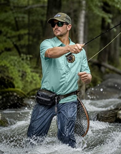 Image of G Gradual Men's Fishing Shirts with Zipper Pockets UPF 50+ Lightweight Cool Short Sleeve Button Down Shirts for Men Hiking