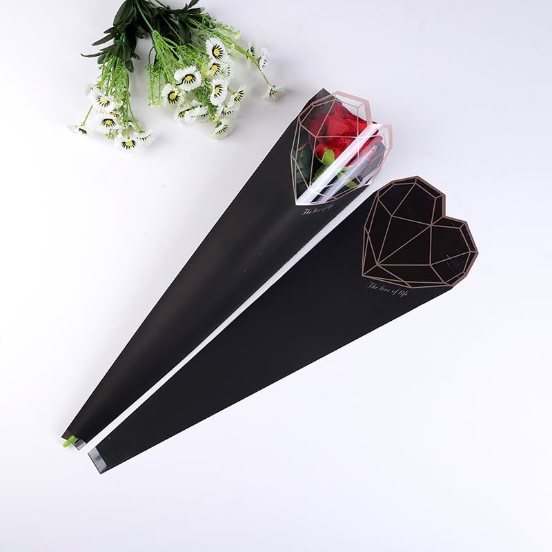 SATYAM KRAFT 20 Pcs Flower Wrapping Sheets– Diamond Cut Design | Single Rose Gift Packaging Cover for him/ Her ,Bouquet Wrapping, Wedding, Rakshabandhan Day Gifts, Birthday, Anniversary & Festive Decoration (Black)-image-32