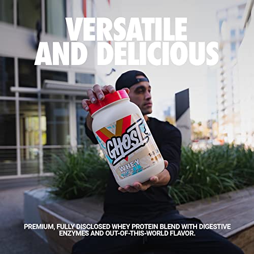 Image of GHOST Whey Protein Powder, Peanut Butter Cereal Milk - 2LB, 26G of Protein - Whey Protein Blend - ­Post Workout Fitness & Nutrition Shakes, Smoothies, Baking & Cooking - Soy & Gluten-Free