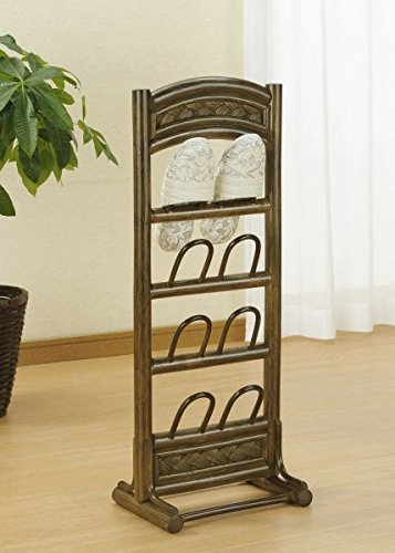 Amazon｜《ラタン（籐）》 スリッパラック 4段 R254B｜スリッパラック