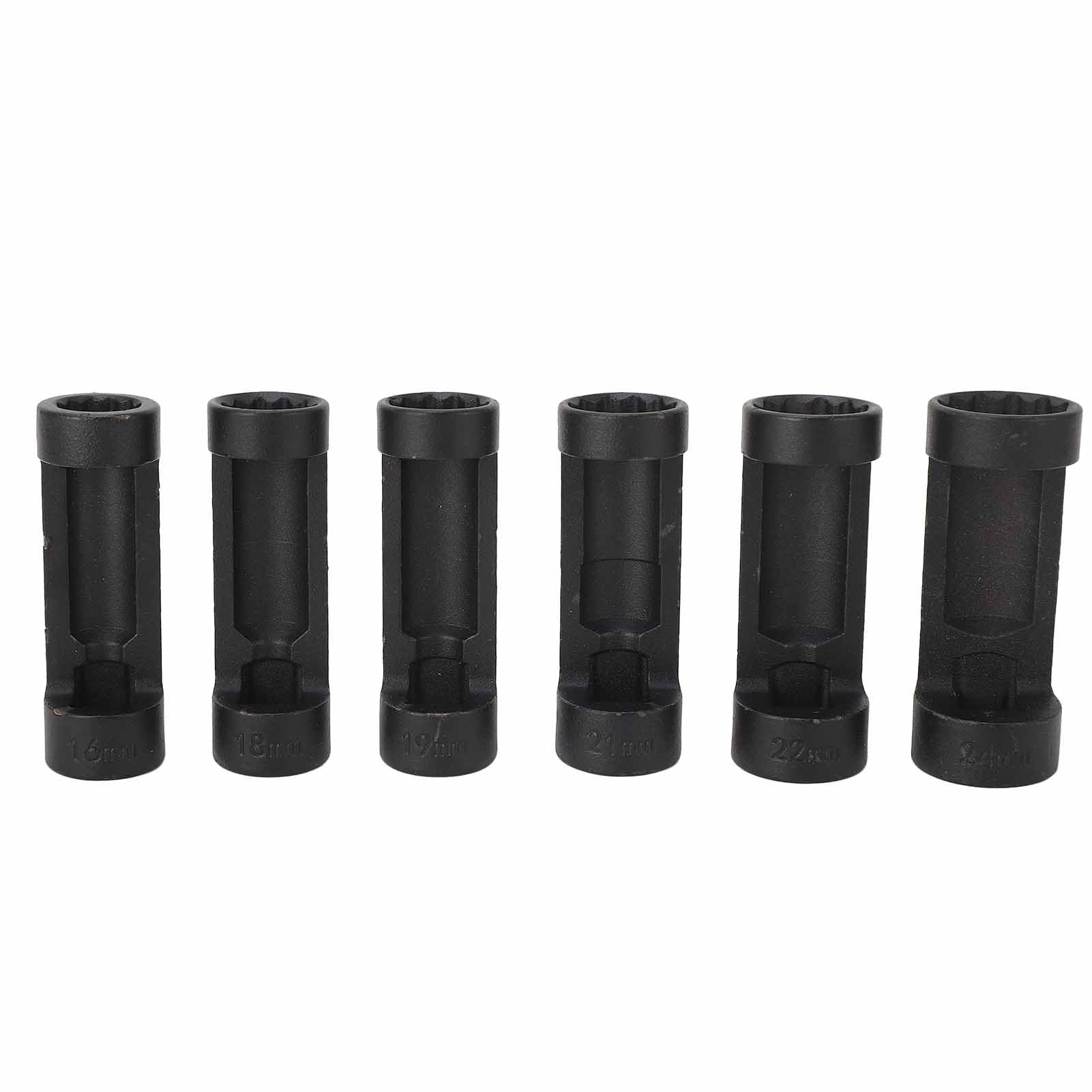 Juego de llaves de vaso con tuerca de puntal con accionamiento de 12 puntos, fácil extracción, 16 mm, 18 mm, 19 mm, 21 mm, 22 mm, 24 mm, ajuste universal para automóviles