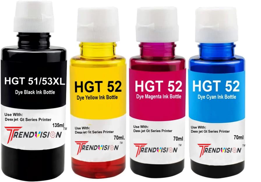 Trendvision Compatible with HP GT53XL & GT52 Combo Ink Bottle for 5810, 5811, 5820,310,315,316,319,410,415,416,419,500,510,515,530,550,610,615,630,650,690,700,720,750,790,6000,7000,7300,7600,7001
