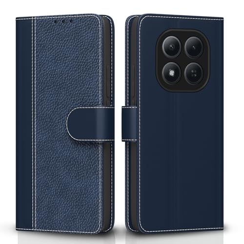 Image of Outlouders Flip Cover for Redmi Note 15 Pro 5G | Leather Finish | Wallet Stand and Shock Proof | Complete Protection Flip Case (Blue)