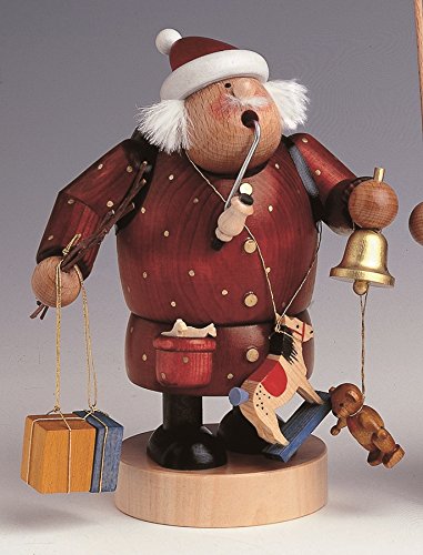 Rudolphs Schatzkiste Räuchermann Weihnachtsmann mit Spielzeug BxTxH= 13x11x20cm NEU Rauchen Rauchfigur Rauchmann Räucherfigur Räucherkerze Smoker Kerze Figur Mann Holz Seiffen Erzgebirge Holz Schnee