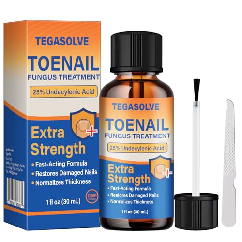 Toenail Fungus Treatment Extra Strength – 25% Undecylenic Acid Antifungal Solution for Thick, Discolored Nails – Podiatrist Recommended with Tea Tree, Aloe Vera & Soothing Botanicals (1 Pcs)