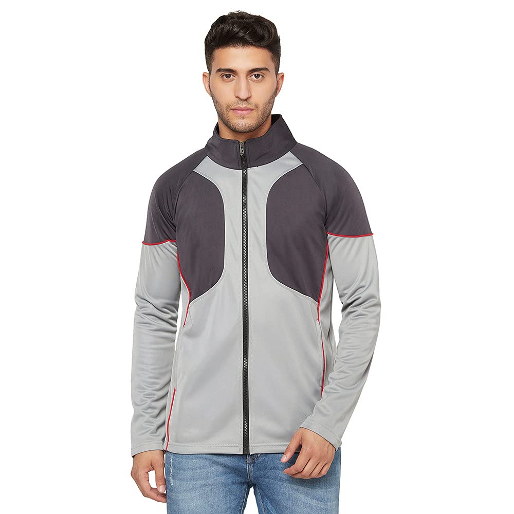 GlitoMens Zip Up Polyester Full Sleeves High Neck Jackets | Winter Wear | Side Pockets | Regular Fit Jacket For Men, Track Top For Travelling, Gym & Sports Wear | Lightweight Jackets for Men