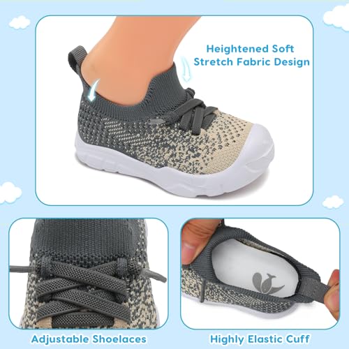 FEETCITY Toddler Sneakers Toddler Walking Shoes Boys Girls Toddler Tennis Shoes Lightweight Brethable Kids Slip On Shoes2