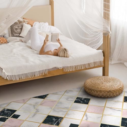 Tapis rectangle 140x210 cm en PVC résistant pour décoration de maison - 4