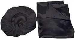 Kit 2 Fronhas 50x70 +1 Touca De Cetim Anti Frizz Preta